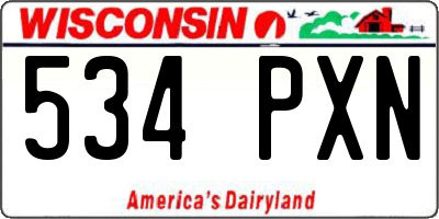 WI license plate 534PXN