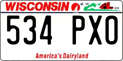 WI license plate 534PXO