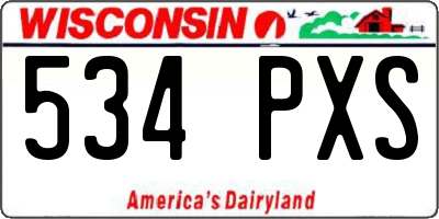 WI license plate 534PXS