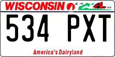 WI license plate 534PXT