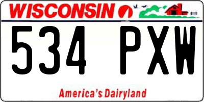 WI license plate 534PXW