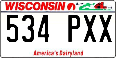 WI license plate 534PXX