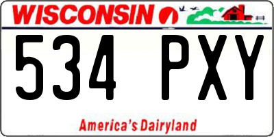 WI license plate 534PXY