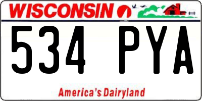 WI license plate 534PYA
