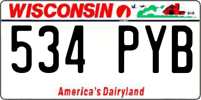 WI license plate 534PYB