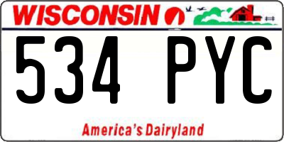WI license plate 534PYC