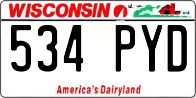 WI license plate 534PYD