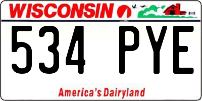 WI license plate 534PYE