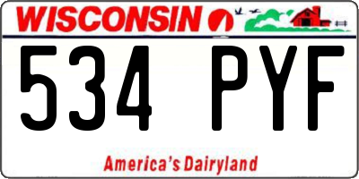 WI license plate 534PYF