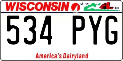 WI license plate 534PYG