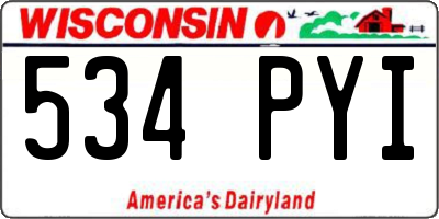 WI license plate 534PYI