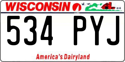 WI license plate 534PYJ