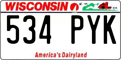 WI license plate 534PYK