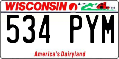 WI license plate 534PYM