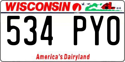WI license plate 534PYO