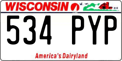 WI license plate 534PYP