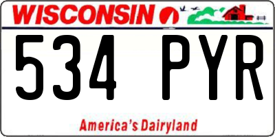 WI license plate 534PYR