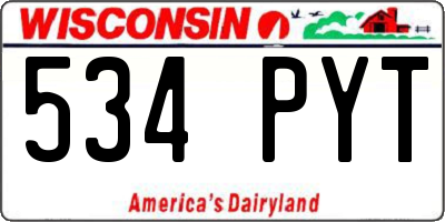 WI license plate 534PYT