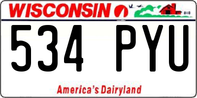 WI license plate 534PYU