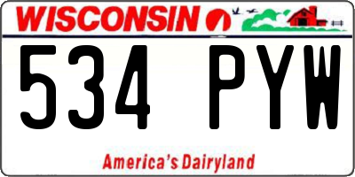 WI license plate 534PYW