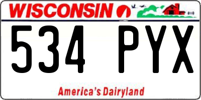 WI license plate 534PYX