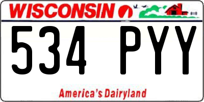 WI license plate 534PYY
