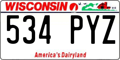 WI license plate 534PYZ