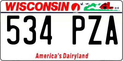 WI license plate 534PZA