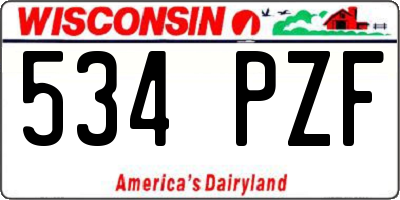 WI license plate 534PZF