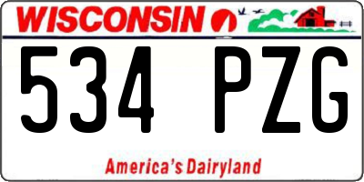 WI license plate 534PZG