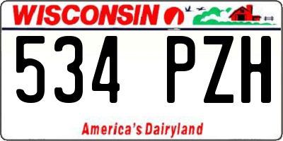WI license plate 534PZH