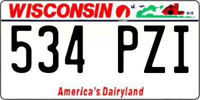 WI license plate 534PZI