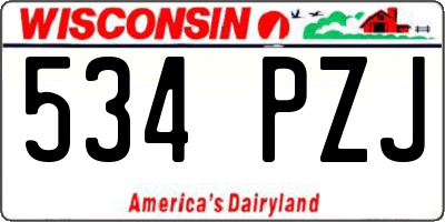 WI license plate 534PZJ