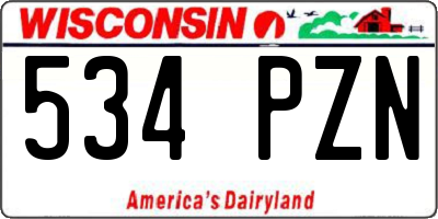 WI license plate 534PZN
