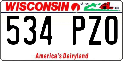 WI license plate 534PZO