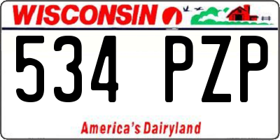 WI license plate 534PZP