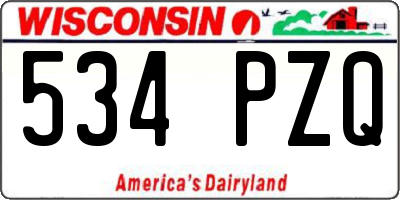 WI license plate 534PZQ