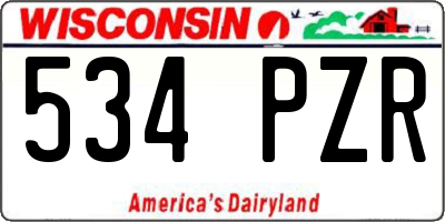 WI license plate 534PZR