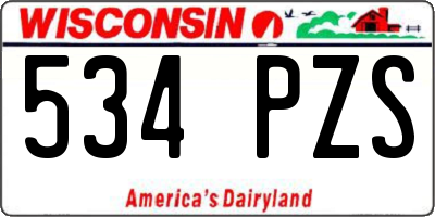 WI license plate 534PZS
