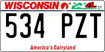 WI license plate 534PZT