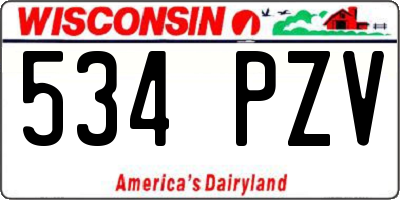 WI license plate 534PZV
