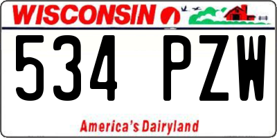 WI license plate 534PZW