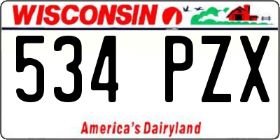 WI license plate 534PZX