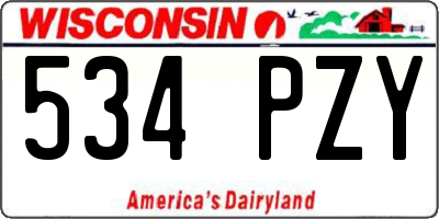 WI license plate 534PZY