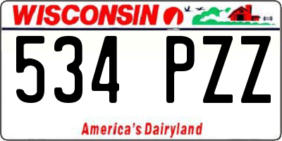 WI license plate 534PZZ
