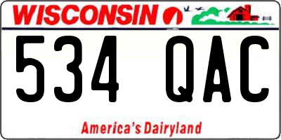 WI license plate 534QAC