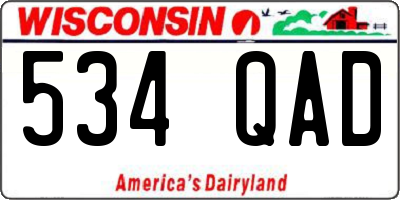 WI license plate 534QAD