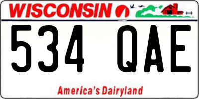 WI license plate 534QAE