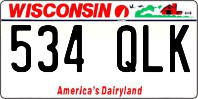 WI license plate 534QLK