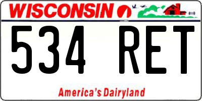 WI license plate 534RET